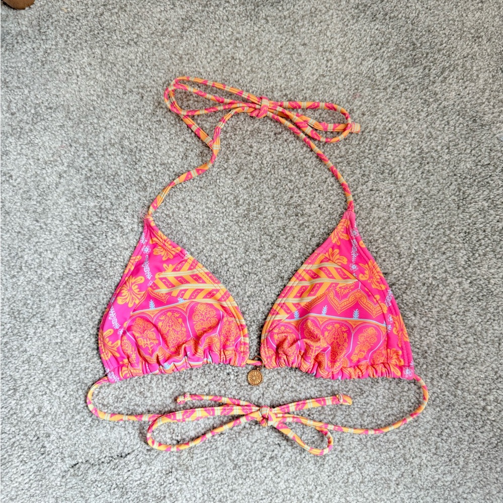 SHEIN Pink and Orange Bikini Top Size XS